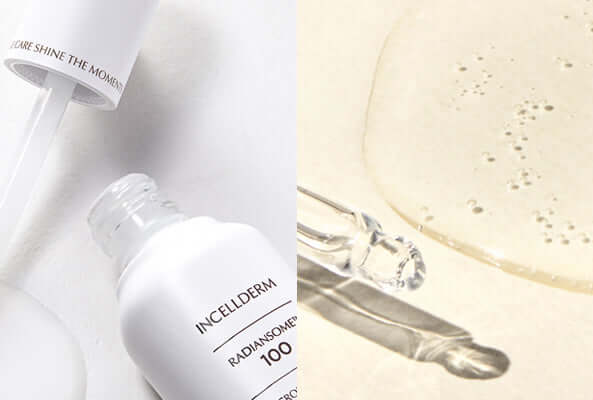 Riman Incellderm Lifening Ampoules showcasing radiance-boosting formulas for glowing skin and collagen nourishment.