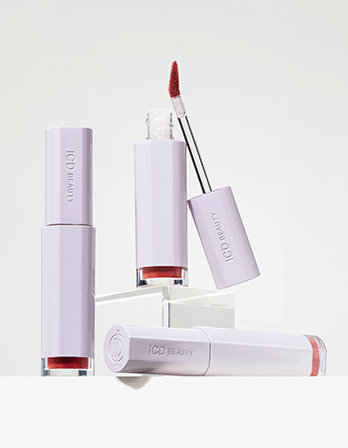 ICD Makeup Butter Lip Tint in semi-matte finish, showcasing elegant packaging and applicator.