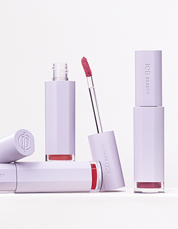 ICD Makeup Butter Lip Tint Velvet Matte in lavender packaging, showcasing long-lasting color and moisturizing formula.