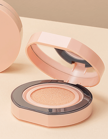 ICD Makeup Luminous Glow Cushion compact open, showcasing light, dewy formula with buildable coverage for radiant skin.