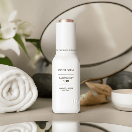 RADIANSOME 100 Microfluidizer Ampoule by INCELLDERM for hydration and anti-aging benefits.
