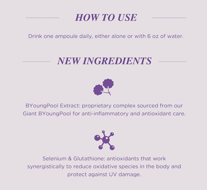 Instructions on using Lifening Beauty Collagen EX with details on new ingredients and their benefits.