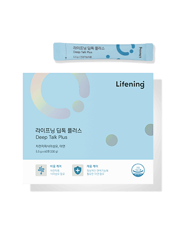 Lifening Deep Talk Plus packaging and sachet for gut health support and detox benefits.