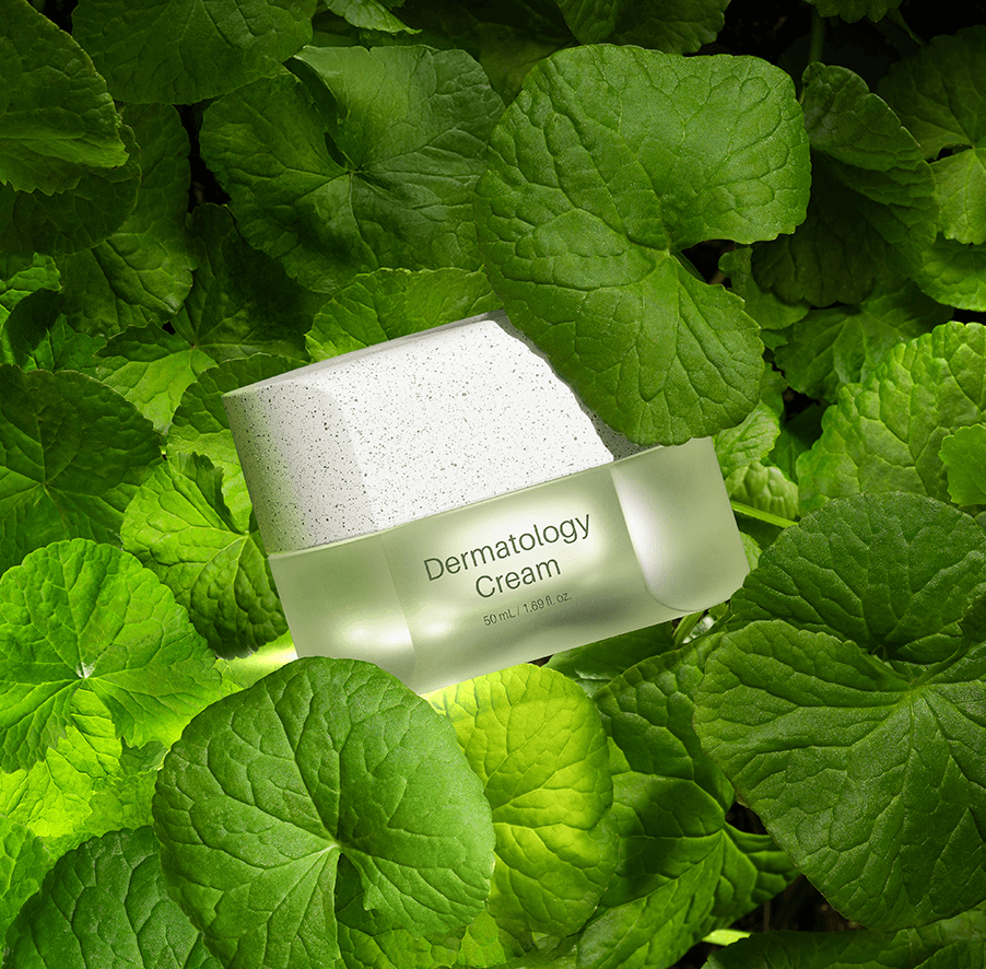 Riman ICD Dermatology Cream jar with soft-focus background – Korean skincare for sensitive skin