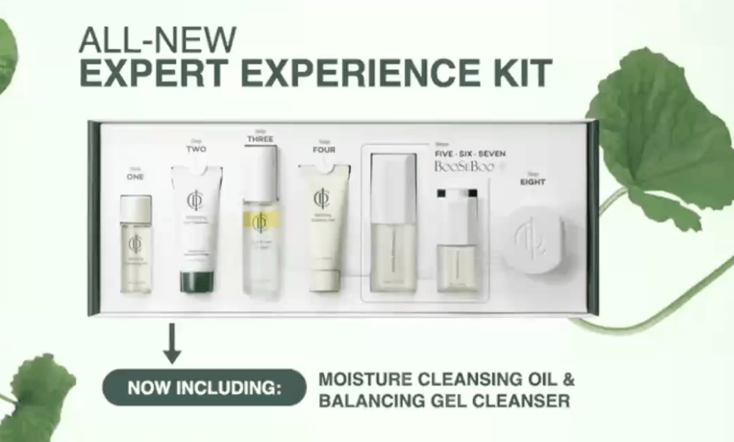 Riman ICD Expert Ritual Experience Kit featuring all-new moisture cleansing oil and balancing gel cleanser in a display.