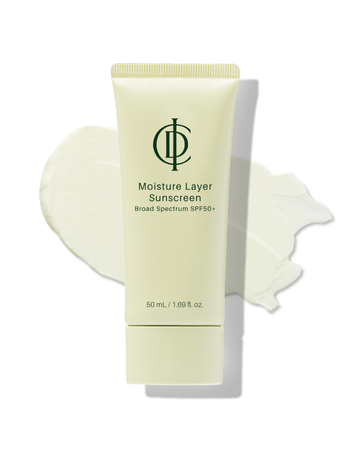 ICD Essential Morning Routine Set | RIMAN KBeauty Skincare Moisture Layer Sunscreen SPF50+ tube and cream texture.