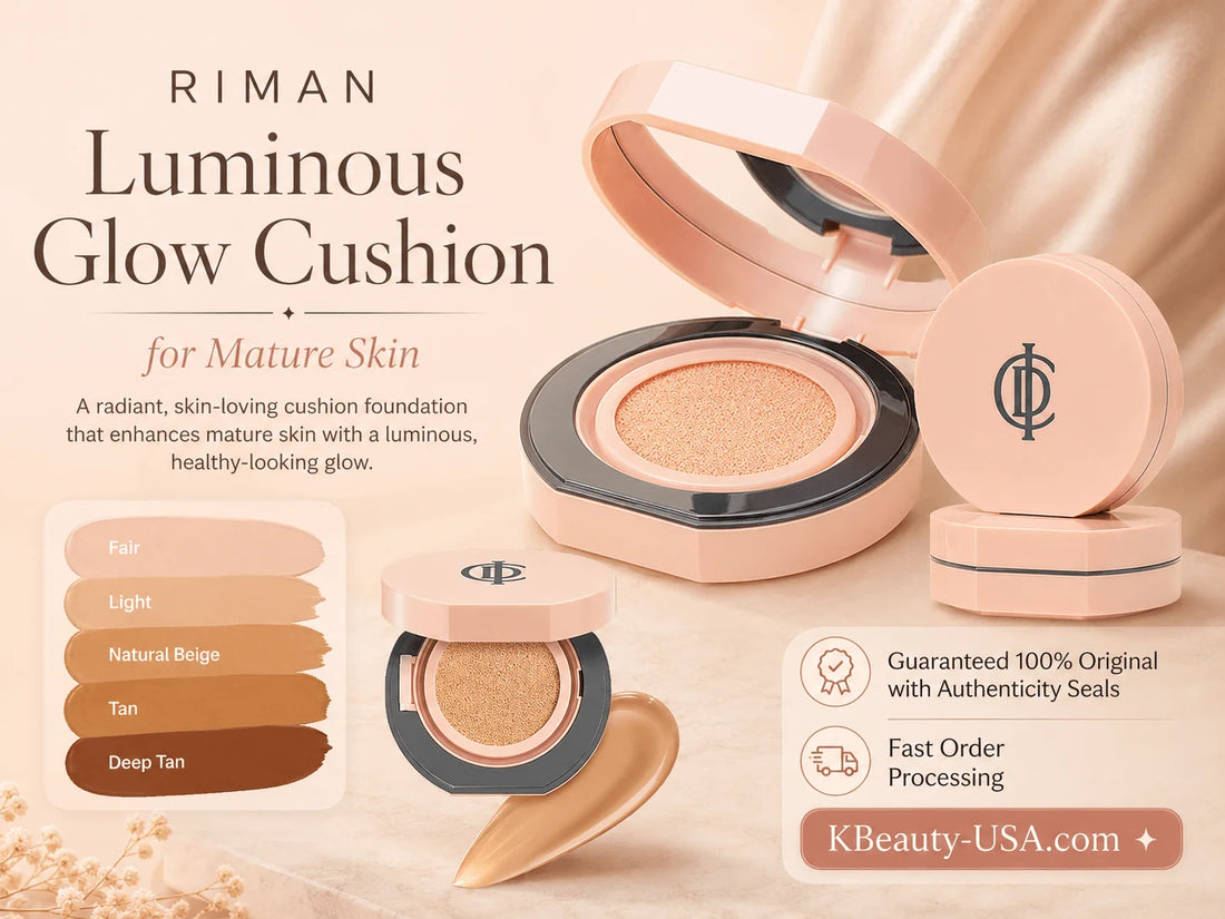 RIMAN Makeup Cushion for a Luminous, Skin-Like Glow with shades for mature skin