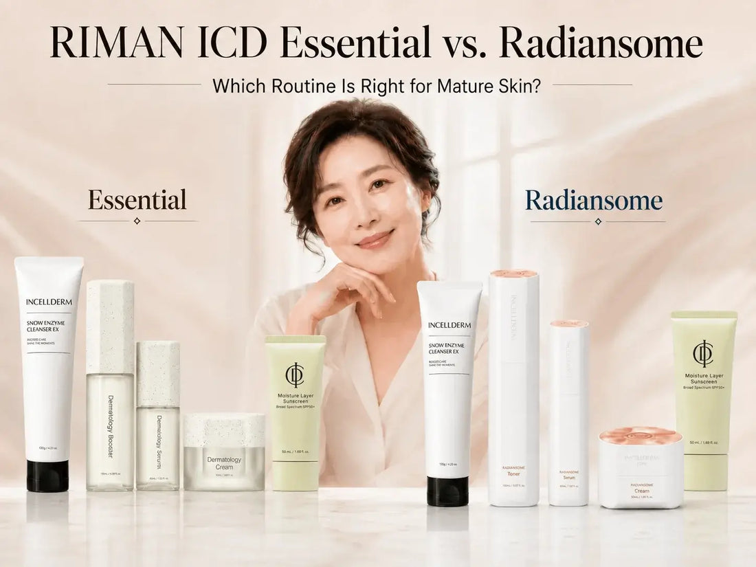 RIMAN ICD Essential vs. Radiansome: Which Routine Is Right for Mature Skin? skincare products comparison