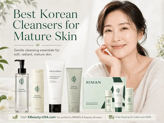 Best Korean Cleansers for Mature Skin: A RIMAN ICD Guide with essential cleansing products.