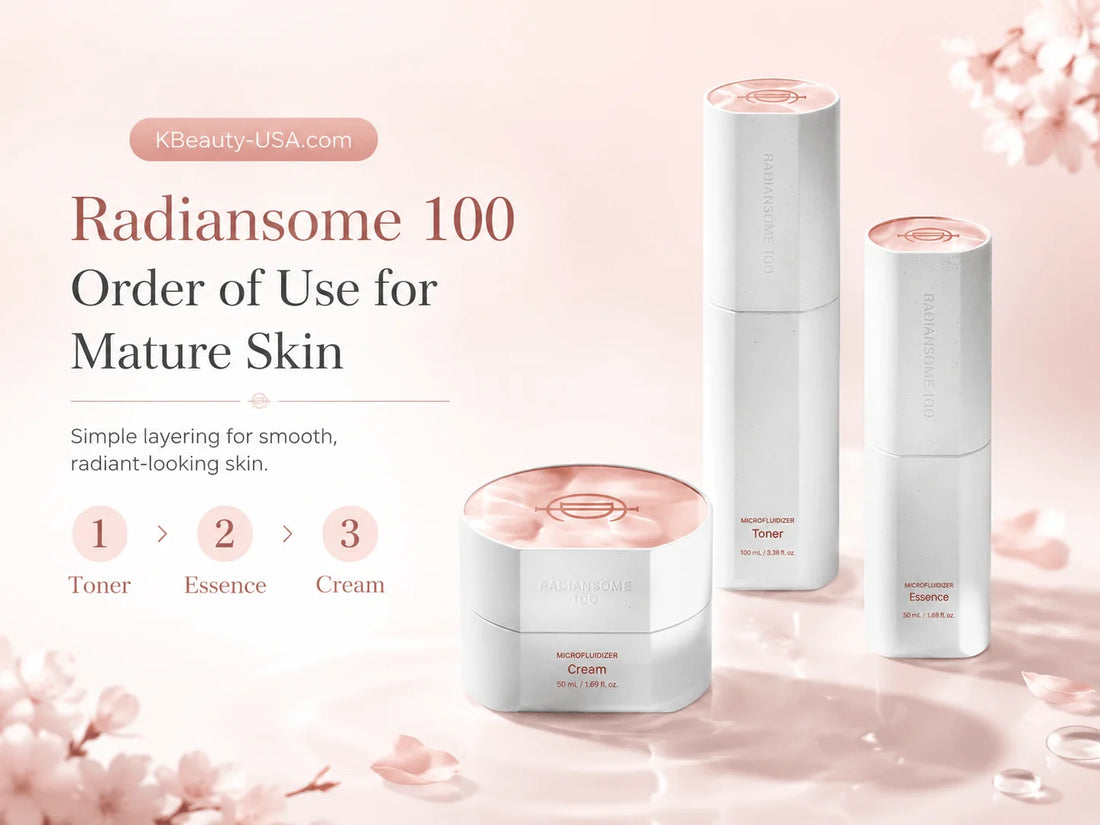 Radiansome 100 Order of Use for Mature Skin: Toner, Essence, Cream for Dry, Dull, and Less Dewy? Why Mature Skin Changes — and a Simple 3-Step Routine That Helps.