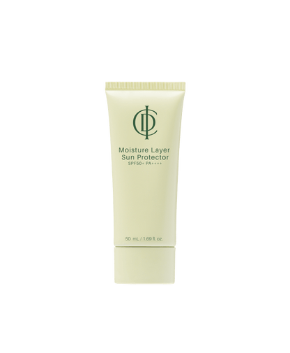 ICD Moisture Layer Sunscreen SPF 50+, lightweight with hydration, 50 mL tube for broad spectrum UVA/UVB protection.