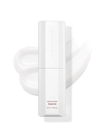 ICD Radiansome 100 Microfluidizer Essense | RIMAN KBeauty Skincare in 50 mL packaging with texture.