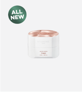 ICD Radiansome 100 Microfluidizer Cream | RIMAN KBeauty Skincare in a white jar with rose gold lid, labeled All New.