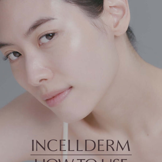 Woman demonstrating how to use RADIANSOME 100 Microfluidizer Essential Toner for glowing skin.