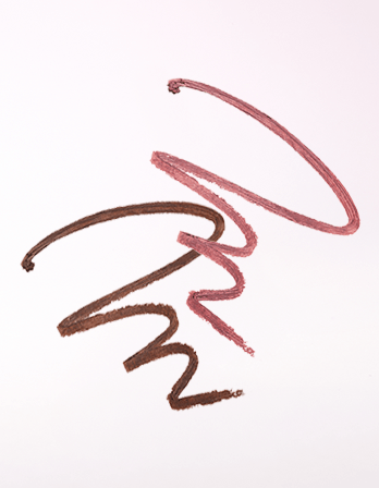 RIMAN ICD Butter Lip Liner - AVAILABLE SEPT 1ST creamy lip liner swatches in soft pink and rich chestnut.